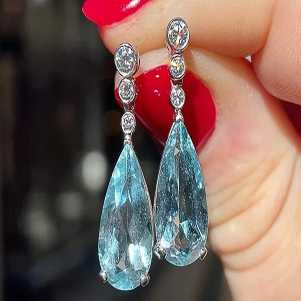 Tear Drop CZ Earrings